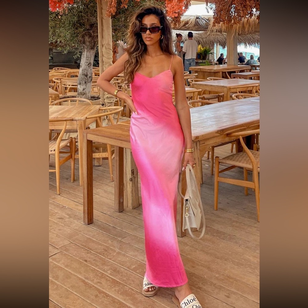 multi pink maxi dress!!